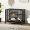 Foldable Heavy-Duty Metal Dog Cage Chew-proof Dog Crate with Lockable Universal Wheels - 37" x 23" x 30" (L x W x H)